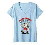 Femme Procrastiner parce que pourquoi pas le TDAH sarcastique T-Shirt avec Col en V