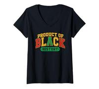 Femme Produit de l'histoire des Noirs T-Shirt avec Col en V