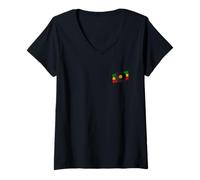 Femme Produit original Dub Reggae T-Shirt avec Col en V