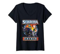 Femme Produit sous Licence Officielle Slugterra | Trixie | STC3002 T-Shirt avec Col en V