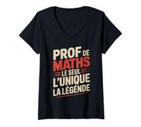 Femme Prof De Maths Homme Humour Cadeau Humoristique Drôle T-Shirt avec Col en V
