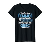 Femme Prof Professeur Grec Métier Grèce Cadeau Université Femme T-Shirt