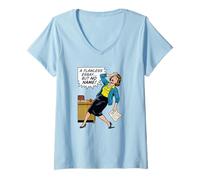 Femme Professeur d'anglais drôle, Pop Art rétro, sans nom, Notation d'essais T-Shirt avec Col en V