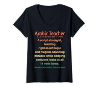Femme Professeur d'arabe T-Shirt avec Col en V