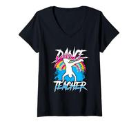 Femme Professeur De Danse Danseuse Classe Enseigner Danser T-Shirt avec Col en V