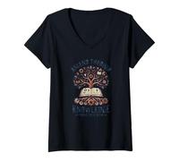 Femme Professeur de littérature de Loisirs et de Conception de Lecture T-Shirt avec Col en V