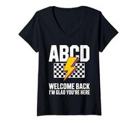 Femme Professeur de rentrée, Bon Retour, Je suis Content Que Vous Soyez là T-Shirt avec Col en V