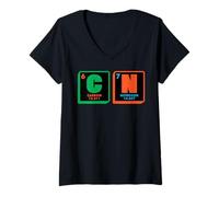 Femme Professeur de Sciences 67 Mème Tableau périodique Drôle de T-Shirt avec Col en V