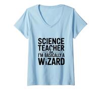 Femme Professeur de Sciences, Je suis fondamentalement Un Magicien T-Shirt avec Col en V