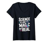 Femme Professeur de sciences pour la rentrée scolaire T-Shirt avec Col en V