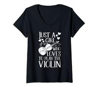 Femme Professeur De Violon Violoniste T-Shirt avec Col en V
