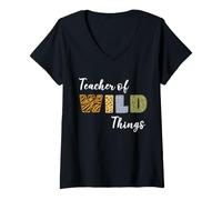 Femme Professeur de Wild Things T-Shirt avec Col en V
