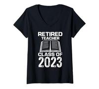 Femme Professeur Retraité 2023 Dernier Chapitre T-Shirt avec Col en V