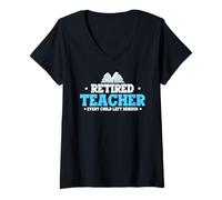 Femme Professeur Retraité Tous Les Enfants Abandonnés T-Shirt avec Col en V