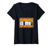 Femme Professeur suppléant Le sous-enseignement est Mon Super Pouvoir T-Shirt avec Col en V