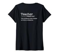 Femme Profession Profession Dictionnaire pour Enseignant T-Shirt avec Col en V