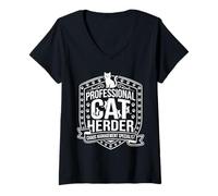 Femme Professional Cat Herder Chaos Management Specialist T-Shirt avec Col en V