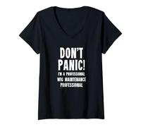 Femme Professionnel de l'entretien des perruques T-Shirt avec Col en V