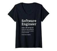 Femme Programmation de définition des développeurs ingénieurs logiciels T-Shirt avec Col en V