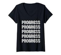 Femme Progrès T-Shirt avec Col en V
