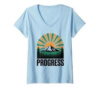 Femme Progrès T-Shirt avec Col en V