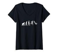 Femme Progression de plongée évolution Humaine drôle T-Shirt avec Col en V