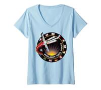 Femme Project Hail Mary Spaceship Mission Badge Poster T-Shirt avec Col en V