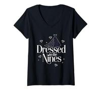 Femme Prom 2026, soirée de Bal du lycée, Bal de Fin d'année, Bal de Fin d'année, Roi T-Shirt avec Col en V