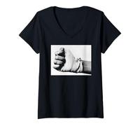 Femme Promotion de Muhammad Ali Rumble in the Jungle Wrapped Fist Boxing T-Shirt avec Col en V