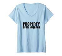 Femme Property of My Husband T-Shirt avec Col en V