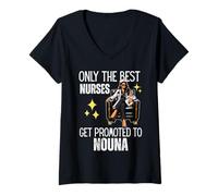 Femme Proposition Amusante de Marraine - Infirmière Nouna Version Grecque T-Shirt avec Col en V