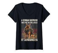 Femme Propriétaire de Chien de Berger Allemand propriétaire T-Shirt avec Col en V