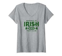 Femme Propriété de Irish Fight Club XXL T-Shirt avec Col en V