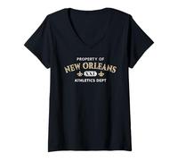 Femme Propriété du New Orleans Athletics Dept. XXL T-Shirt avec Col en V