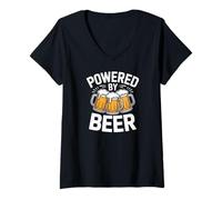 Femme Propulsé par Beer Funny Beer Lover T-Shirt avec Col en V