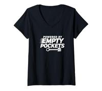 Femme Propulsé par Empty Pockets Car Enthusiast Collection T-Shirt avec Col en V