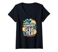 Femme Propulsé par Iced Tea Citrus Splash Fun T-Shirt avec Col en V