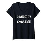 Femme Propulsé par la Connaissance T-Shirt avec Col en V