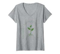 Femme Propulsé par Les Plantes, Pas la Douleur T-Shirt avec Col en V