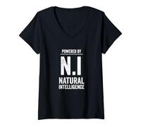 Femme Propulsé par l'intelligence Naturelle T-Shirt avec Col en V
