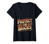 Femme Protect The Bricks Fierté LGBTQ - T-Shirt avec Col en V
