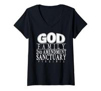 Femme Protéger Le 2e amendement Deuxième amendement Defender Virginie T-Shirt avec Col en V
