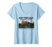 Femme Protégez Notre Parc National rétro Vintage Pas à Vendre Support T-Shirt avec Col en V