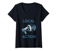 Femme Protester pour la communauté des militants des droits de quartier T-Shirt avec Col en V