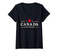 Femme Proud Canadian Patriotic Canada Is Not For Sale T-Shirt avec Col en V