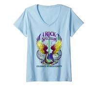 Femme Proud Diversity I Rock The Spectrum Professeur d'autisme Stimming T-Shirt avec Col en V