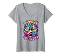 Femme Proud I Rock The Spectrum Sensibilisation à l'autisme T-Shirt avec Col en V