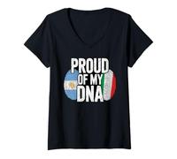 Femme Proud of My DNA Italian Argentinian Roots Italy Argentina T-Shirt avec Col en V