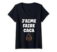 Femme Prout Citation simple homme humour j'aime faire caca T-Shirt avec Col en V