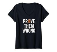 Femme Prouvez-Leur Un Mauvais état d'esprit motivationnel et Positif du Football T-Shirt avec Col en V